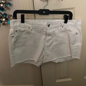 Loft size 10 white jean shorts